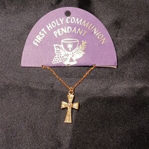 Girl's 18" First Holy Communion Pendant Necklace.